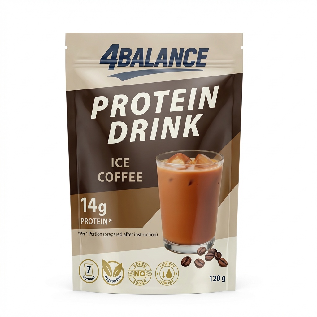 Protein-Getränk, Eiskaffee, Pulver, 120 g, 14 g Protein