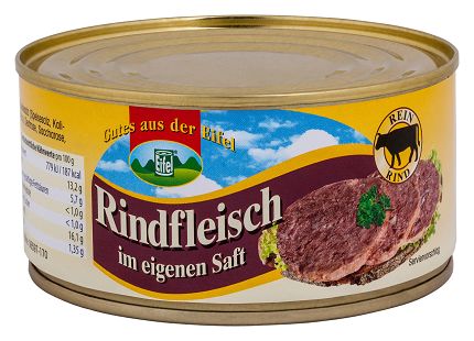 Gutes aus der Eifel Rindfleisch im eigenen Saft 300g MHD 19.12.28