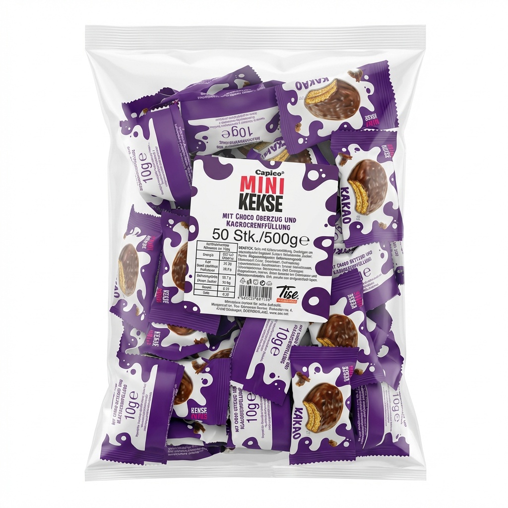 Kekse, Mini-Kekse, Schokokekse, Kakaomantel, 50 Stk/500 g