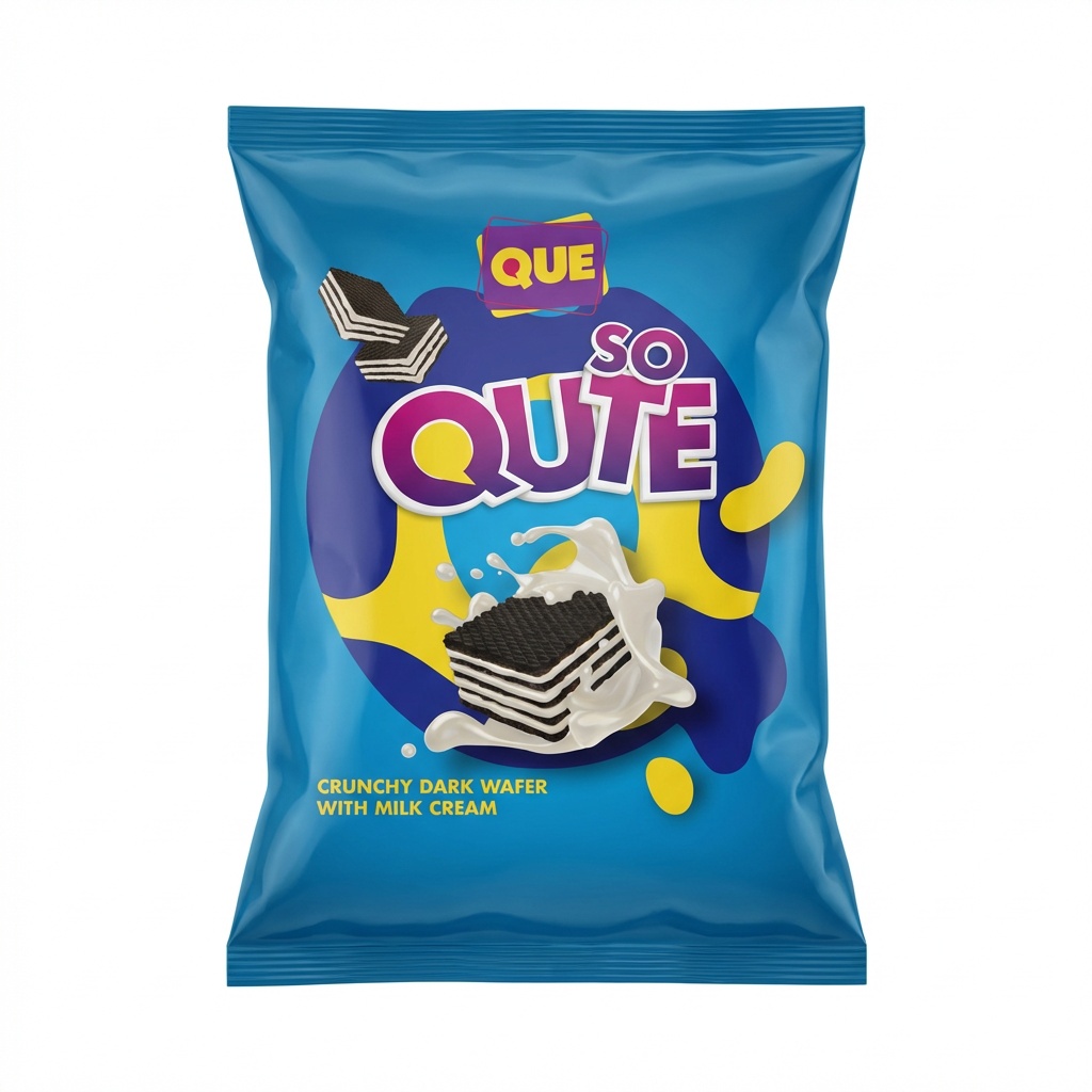 Que So Qute Crunchy Dark Wafer With Milk Cream 150g MHD 20.11.25