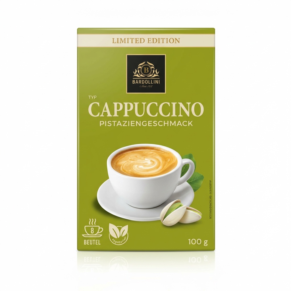 Kaffeecreme, Cappuccino, Pistazienschmack, Limited Edition, 100 g