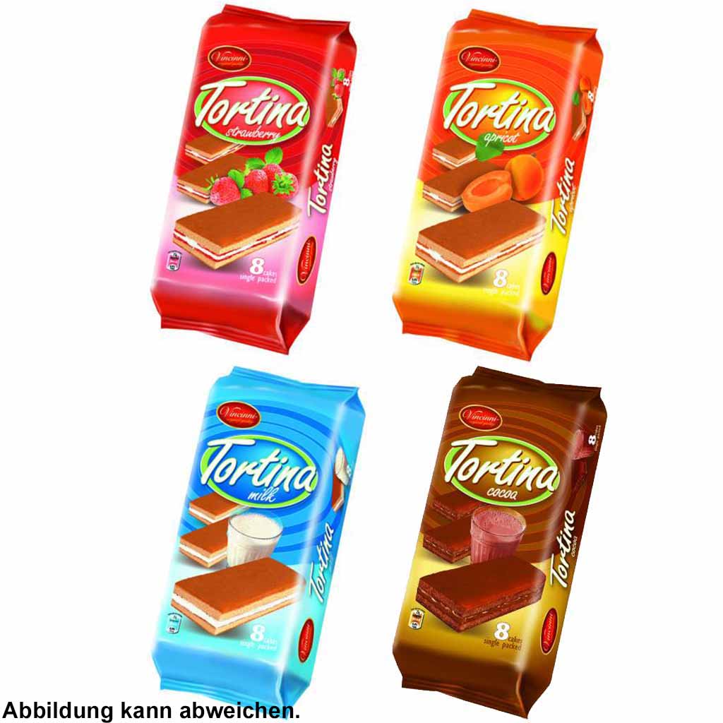 200g Vincinni Tortina Kakao-Creme 8 Küchlein