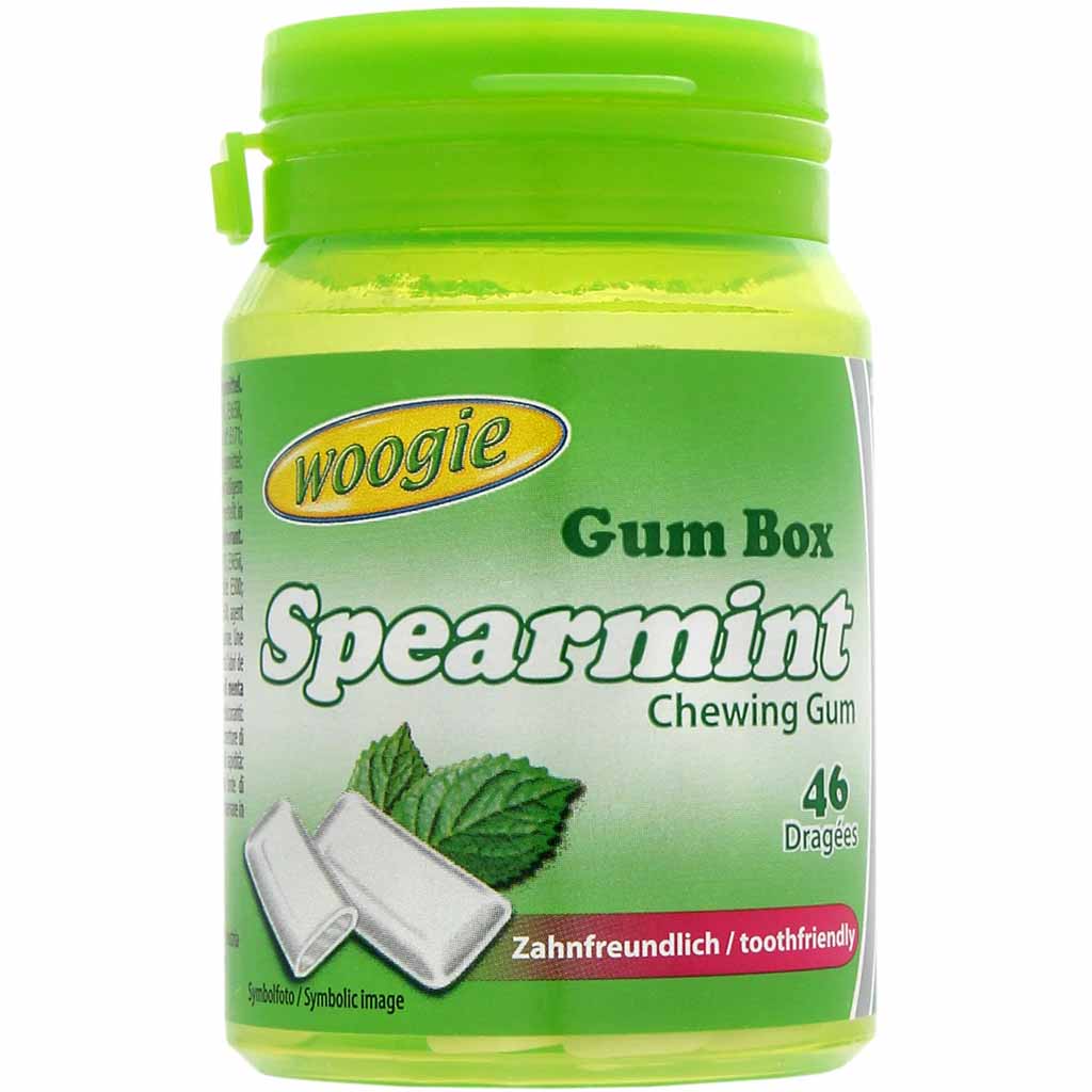 Woogie Kaugummi Spearmint zuckerfrei 64,4g MHD 24.11.27
