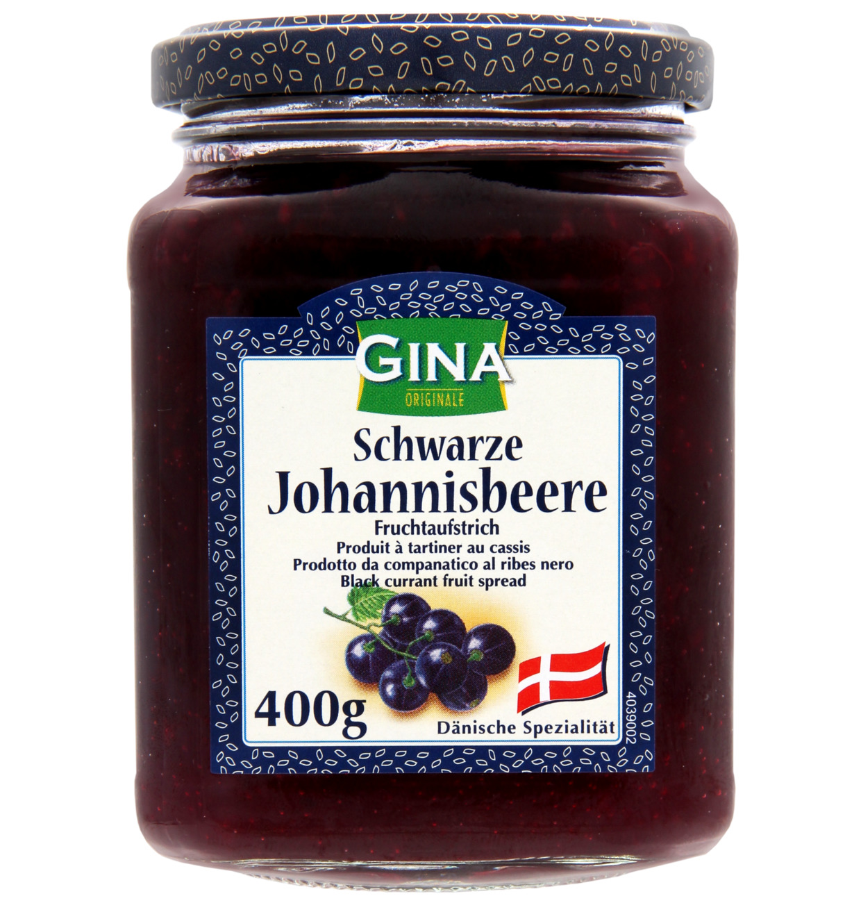 Gina Fruchtaufstrich schwarze Johannisbeere 400g MHD 13.01.28