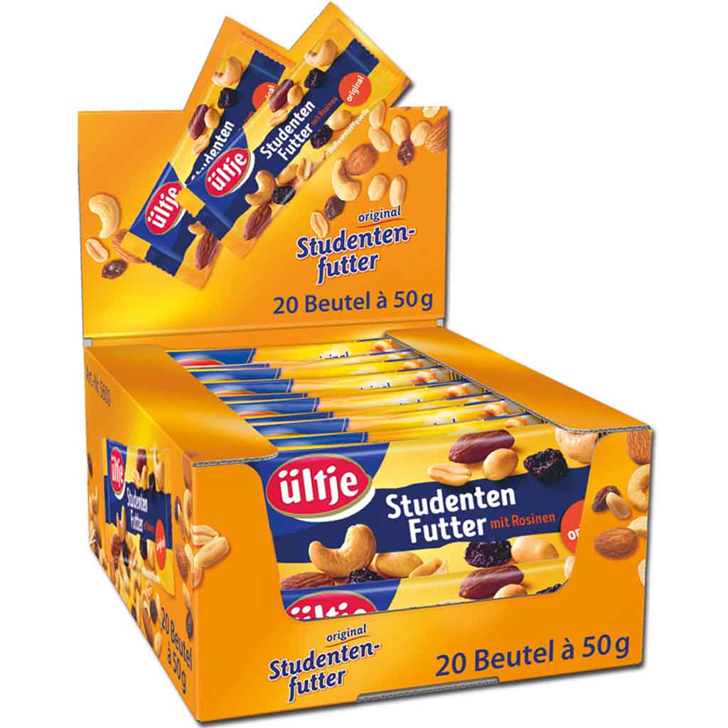 ültje Studentenfutter mit Rosinen 20x50g=1000g MHD 30.08.26