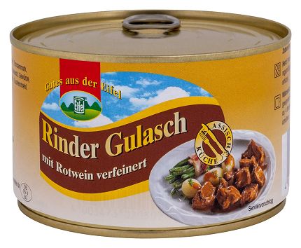 Eifeler Rindergulasch mit Rotwein verfeinert 400g MHD 26.01.29