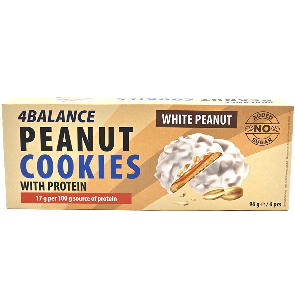 Ernährungsriegel, Peanut Cookies, proteinreich, White Peanut, kein Zuckerzusatz