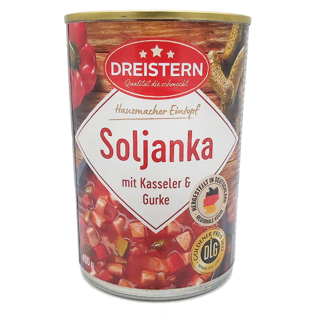 Dreistern Fertiggericht Soljanka mit Kassler und Gurke 400ml