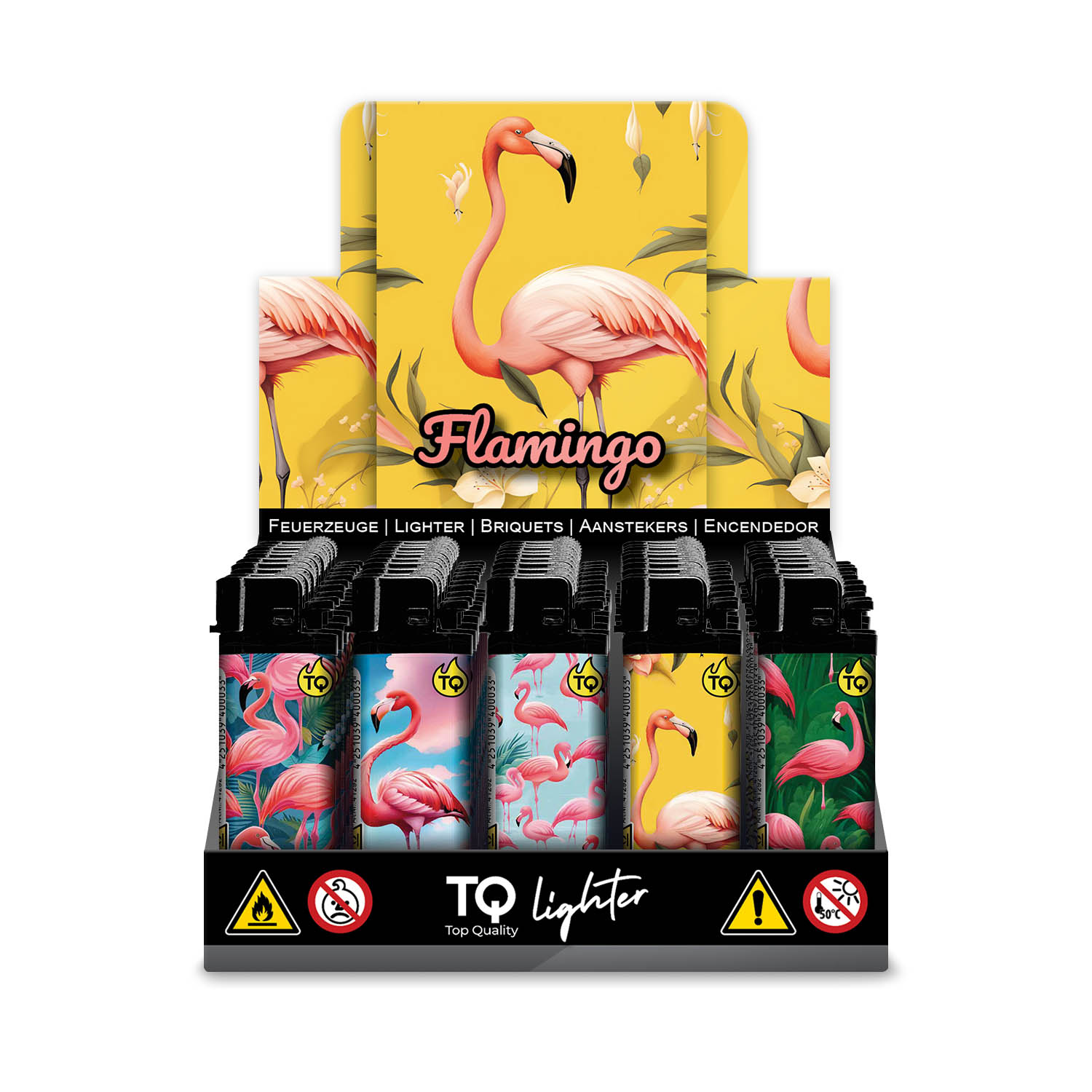 50x TobaliQ Feuerzeug Flamingo