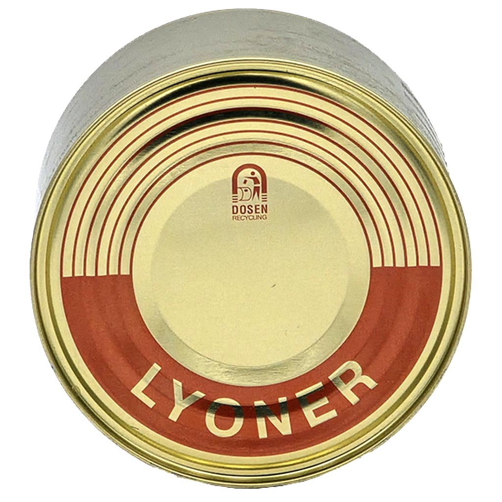 Doseen?, Lyoner?, Tasse?, Metalldeckel, Retro-Design
