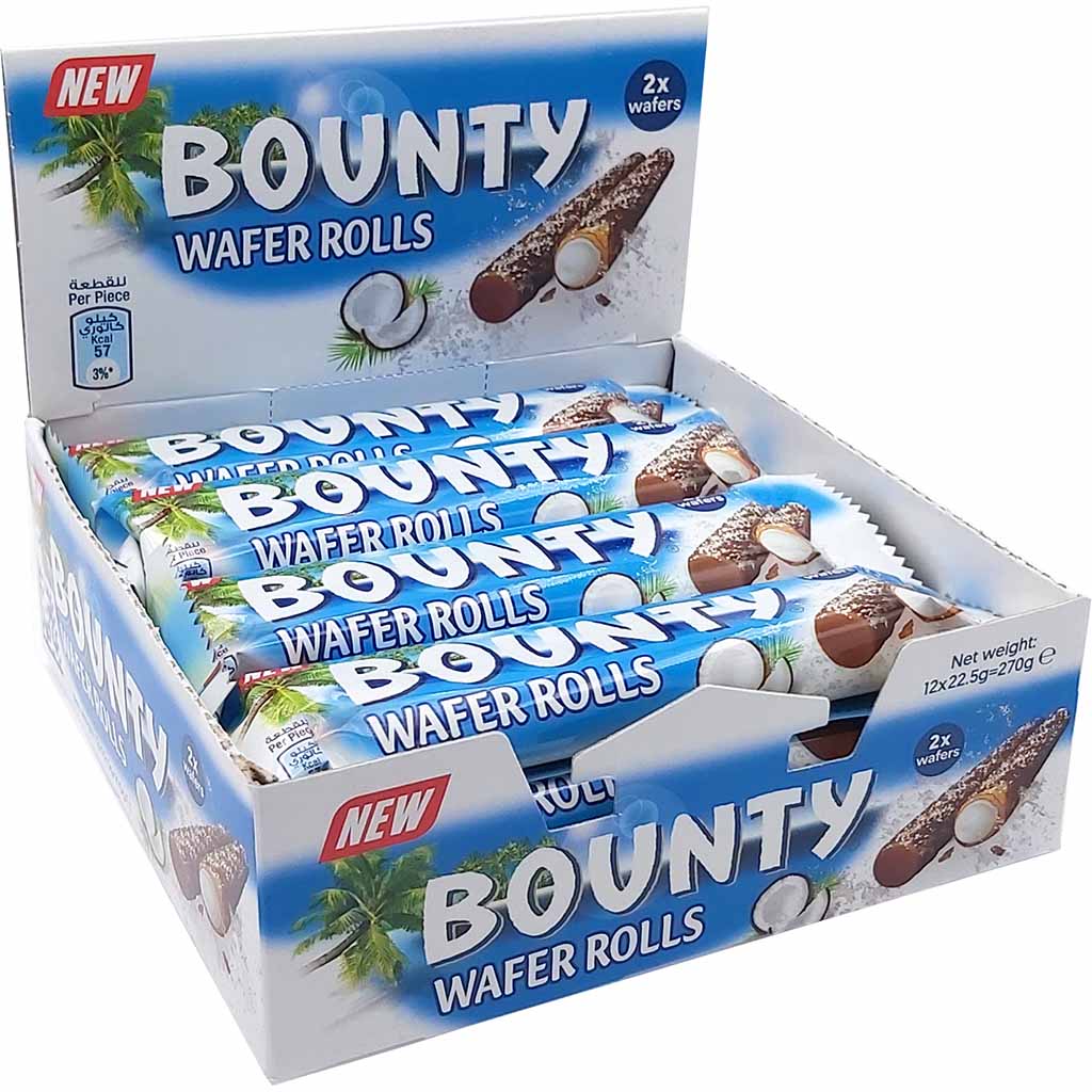Bounty Wafer Rolls 12x22,5g=270g MHD 26.04.26
