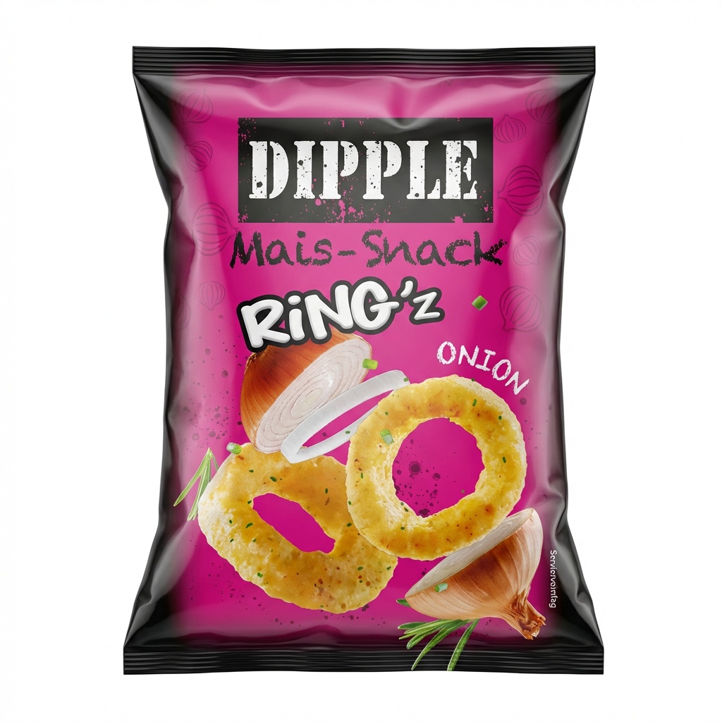 Snack, Maisringe, Zwiebel, Lila Tüte, Ringe
