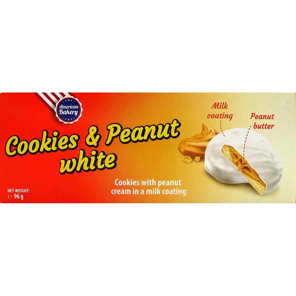 American Bakery Cookies & Peanut white 96g MHD 19.11.26