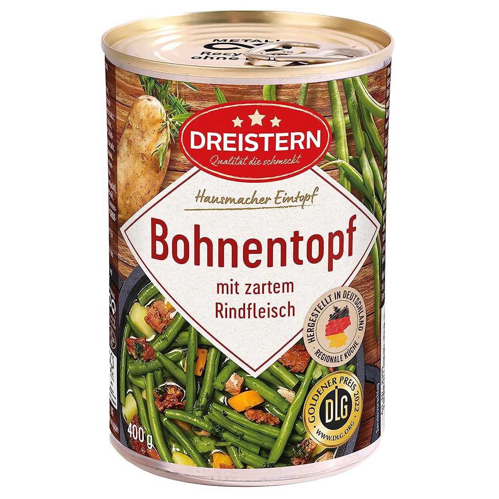 Dreistern Bohnentopf mit zartem Rindfleisch 400g