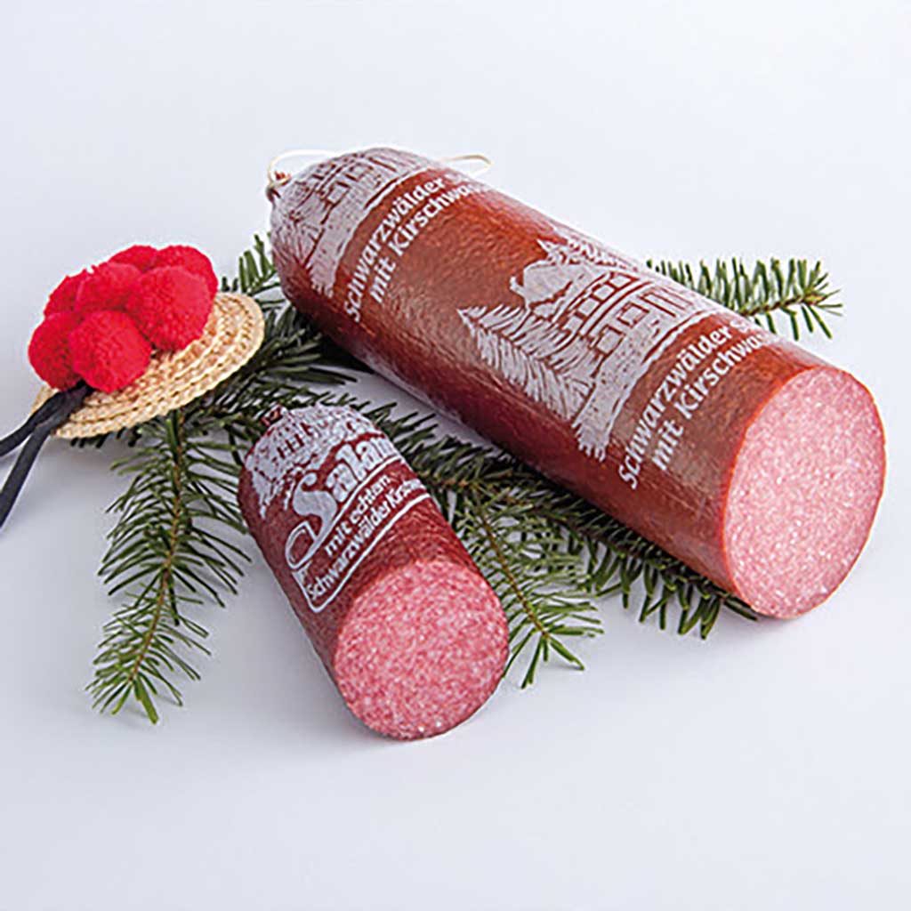 Schwarzwälder Kirschwasser Salami am Stück 350g
