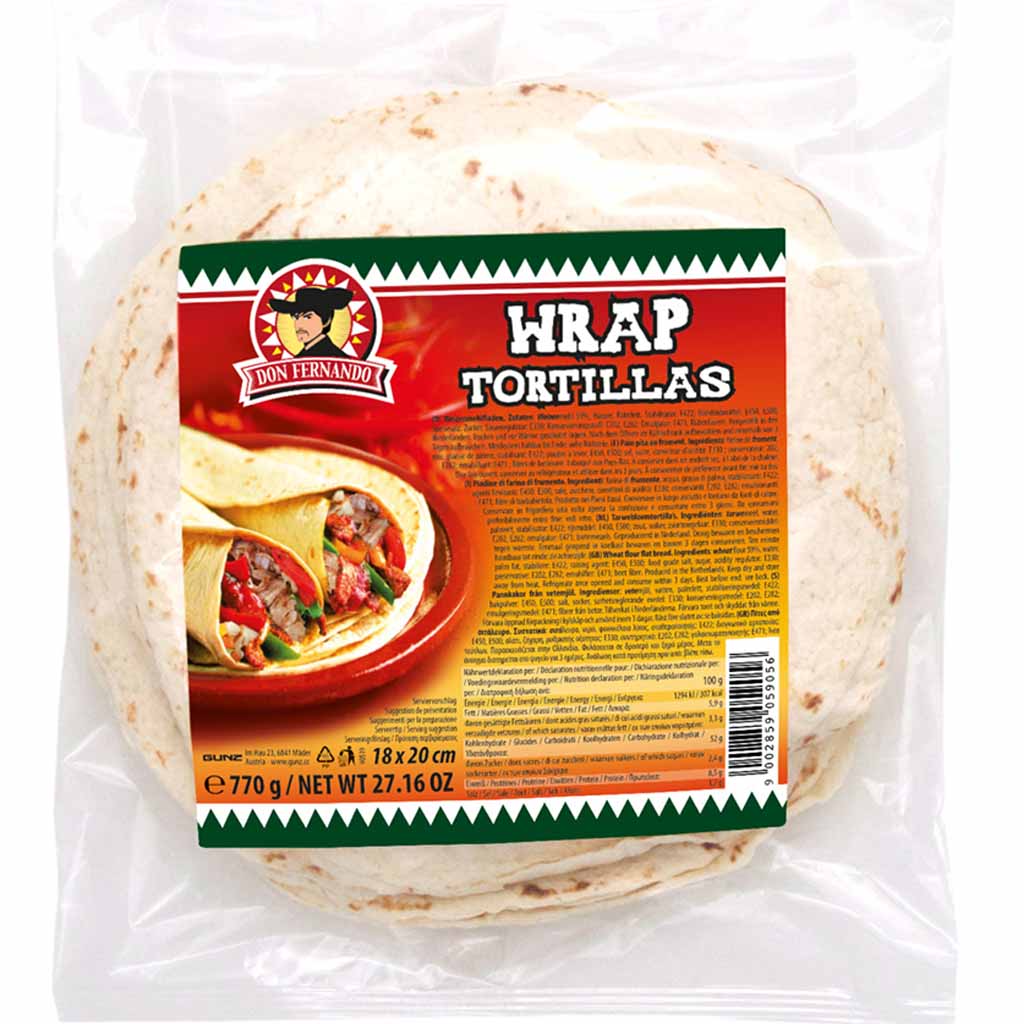 Don Fernando Wraps Weizenmehl Tortillas 18er 770g MHD 07.08.26