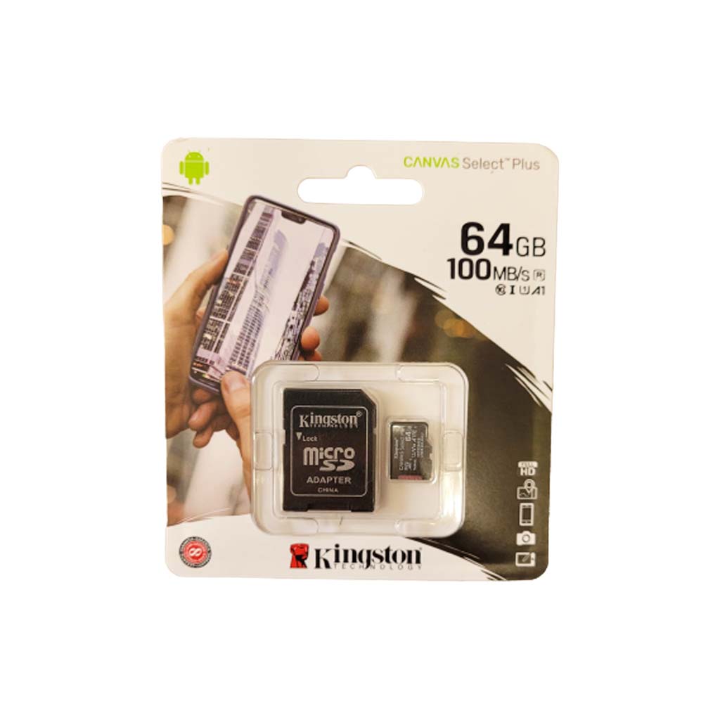 Kingston microSDXC Canvas Select Plus 64 GB 100 MB/s + SD-Adapter