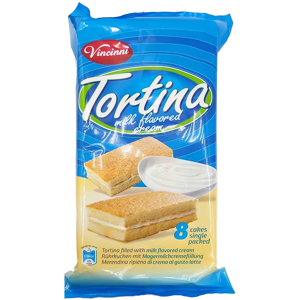 200g Vincinni Tortina Milch-Creme 8 Küchlein